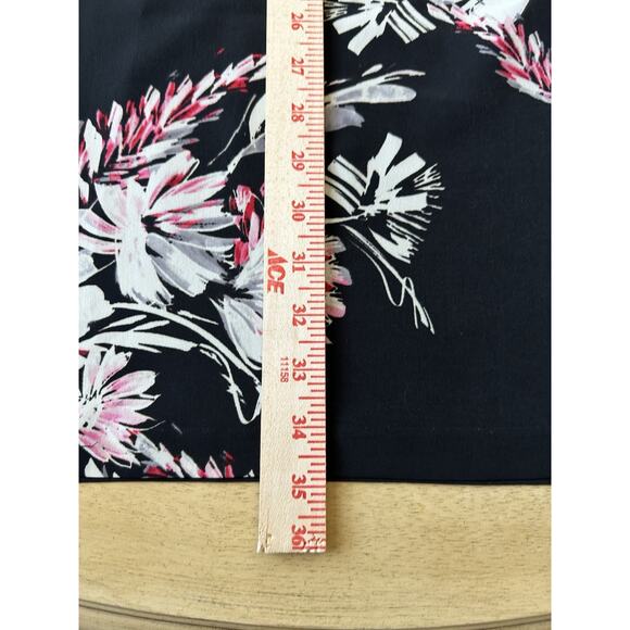 black floral Dress midi Tropical sheer long sleeve MSRP $128 Wedding Guest 8 - Picture 7 of 14